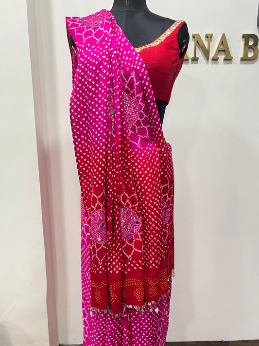 Surajmukhi Ombre Bandhani Saree