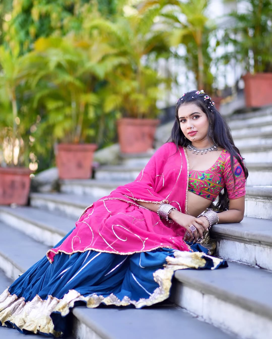Sakshi Blue Lehenga Set