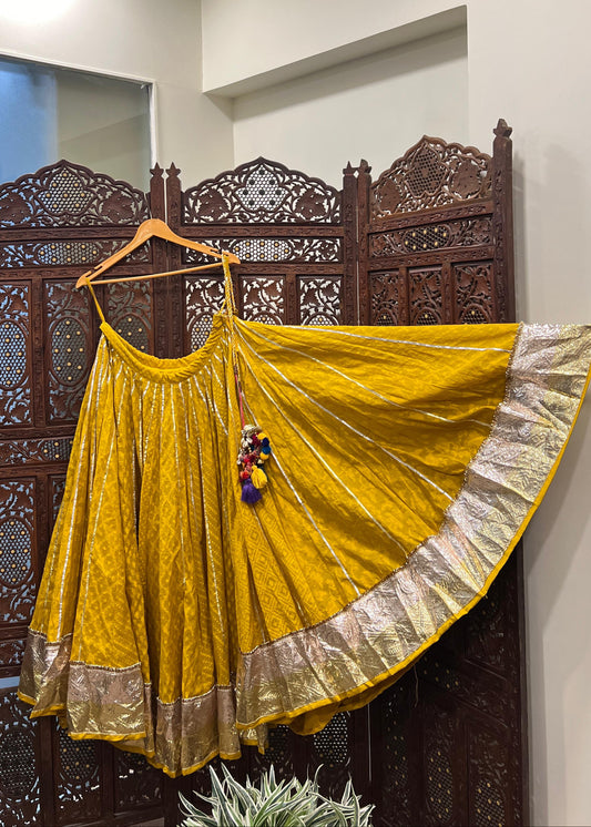 Yellow Jacquard Skirt