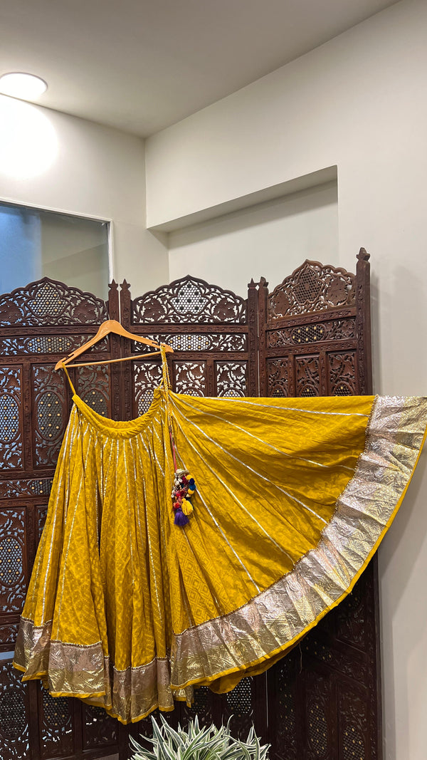 Yellow Jacquard Skirt