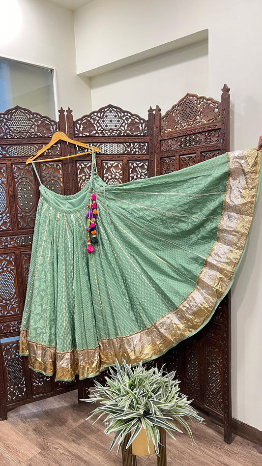 Green Jacquard Skirt