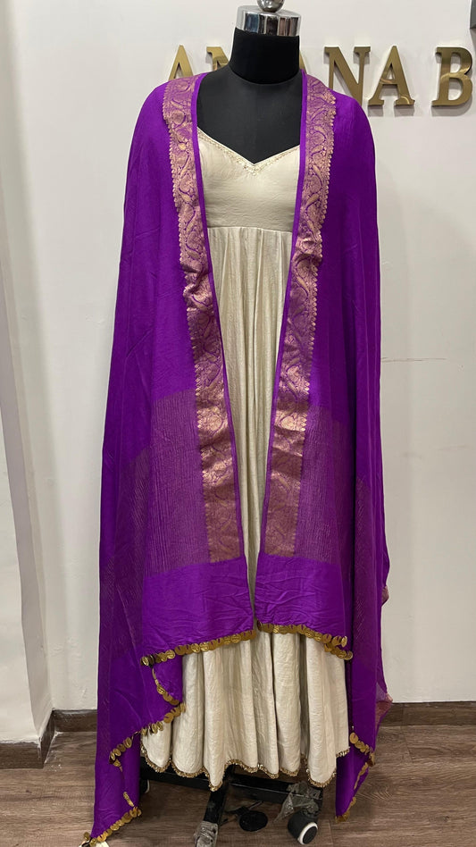 Purple Muga Dupatta