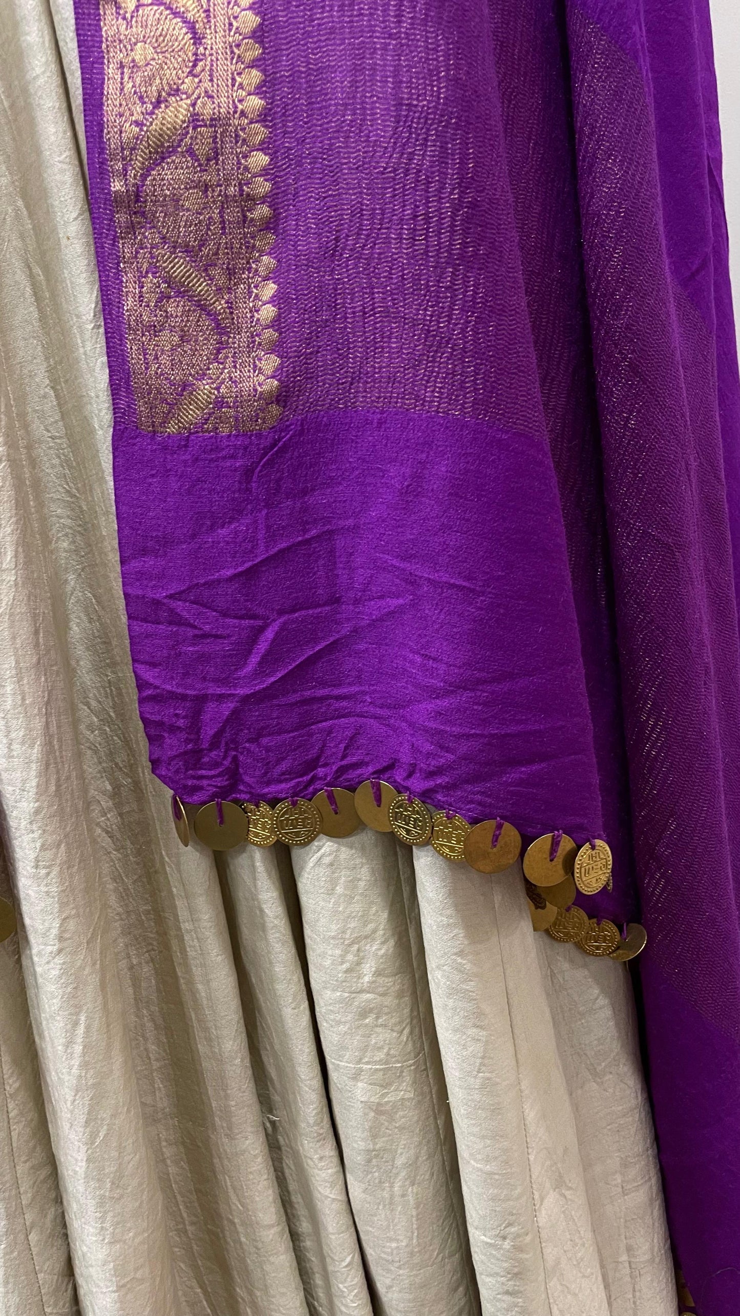 Purple Muga Dupatta