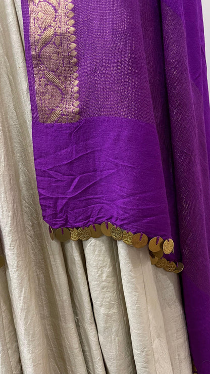 Purple Muga Dupatta