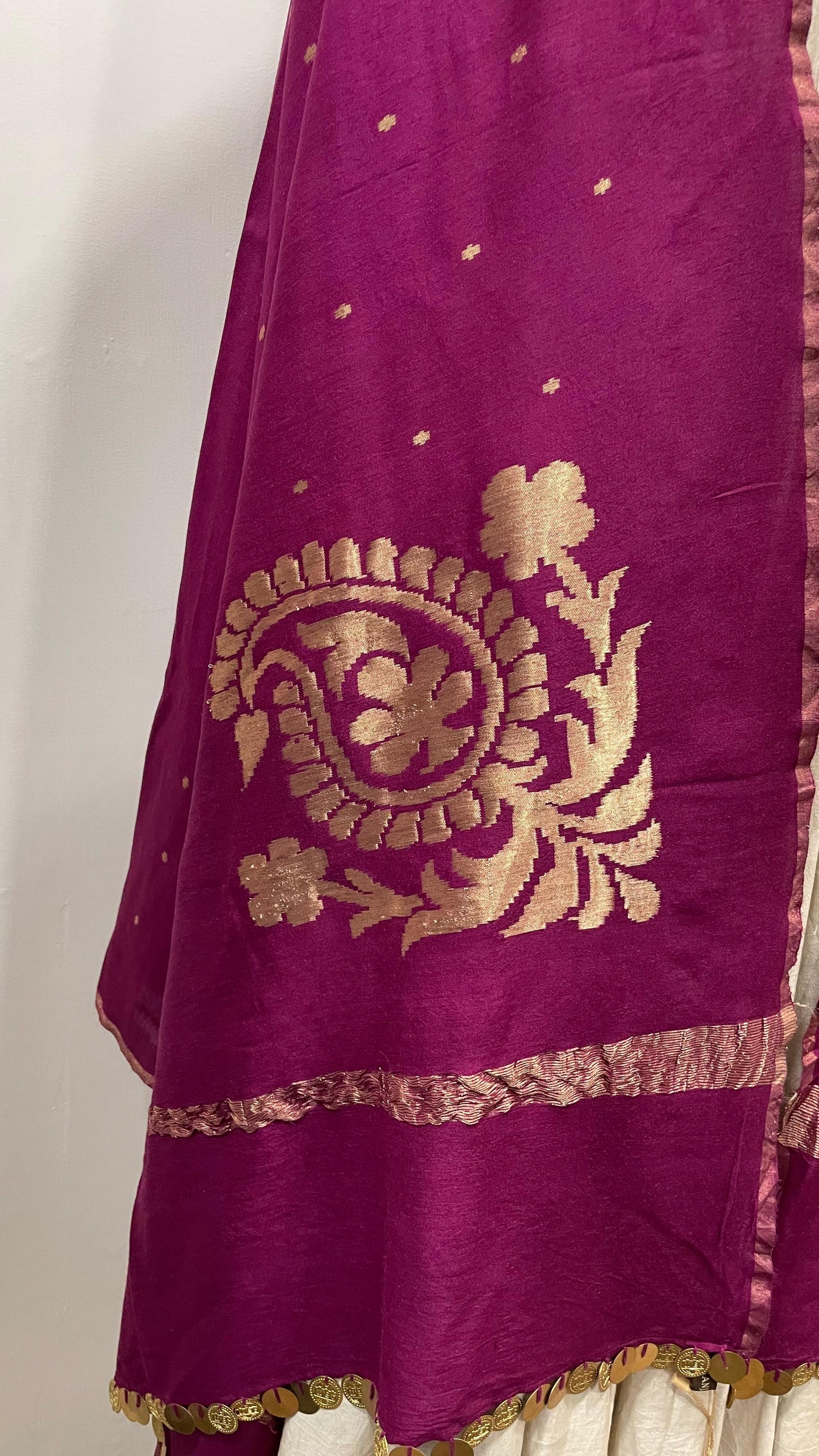 Purple Muga Dupatta