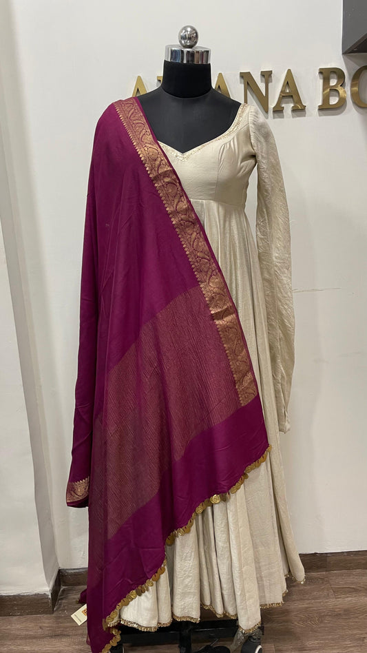 Purple Muga Dupatta
