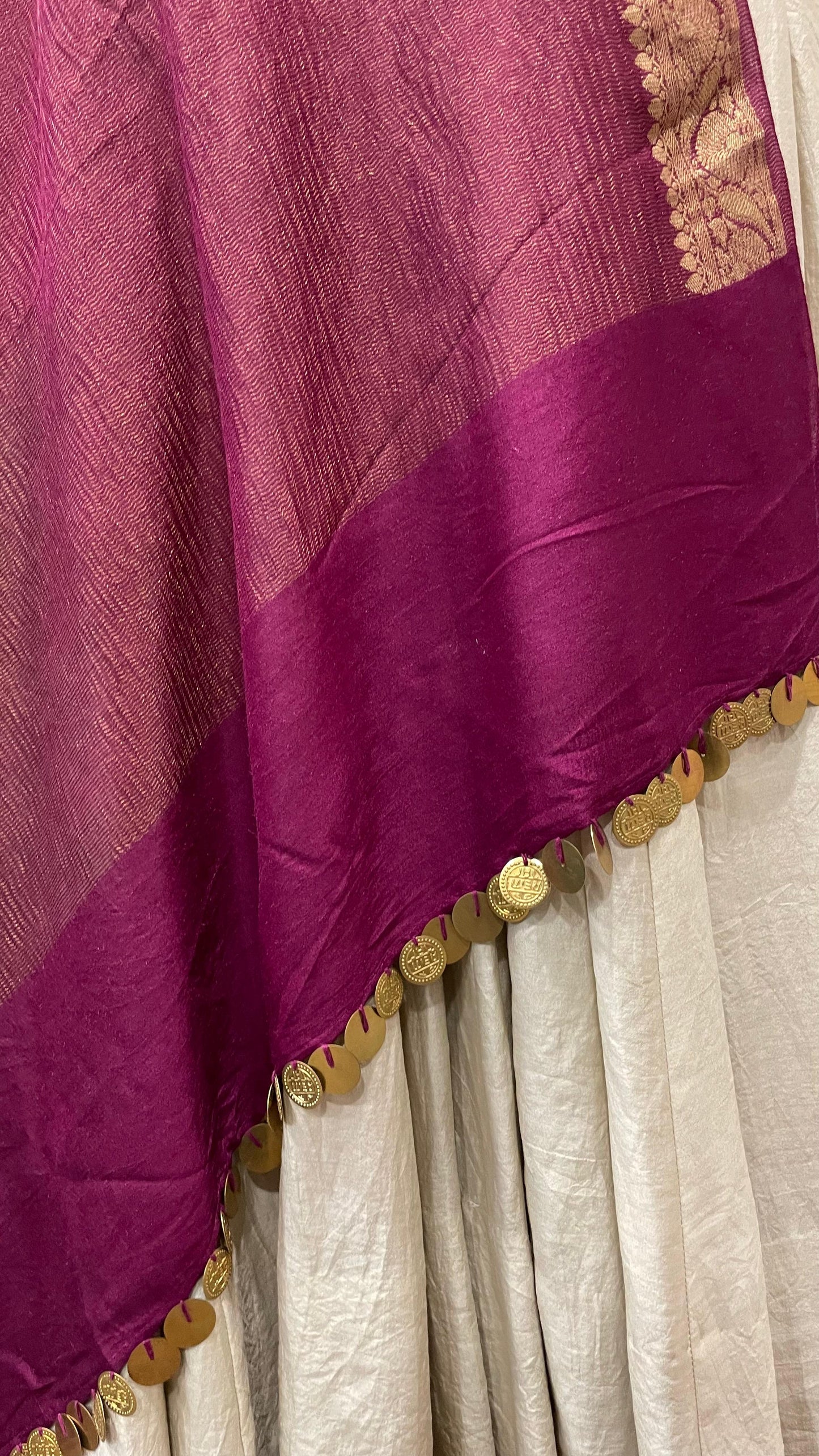 Purple Muga Dupatta