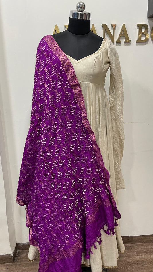 Purple Muga Dupatta