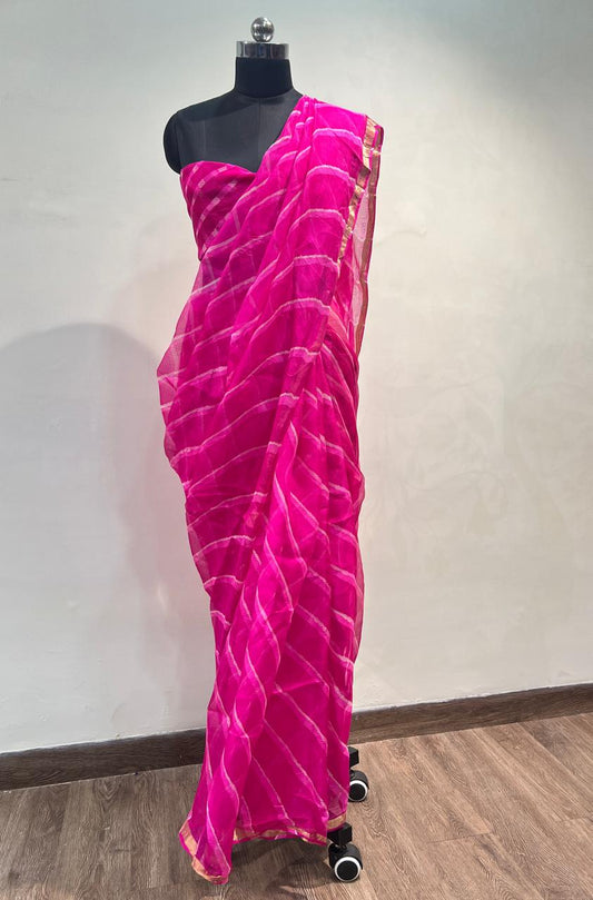 Pink Leheriya Kota Saree