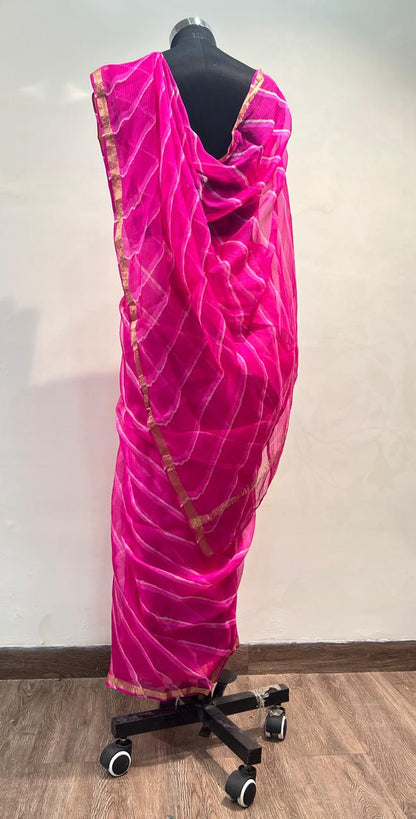 Pink Leheriya Kota Saree