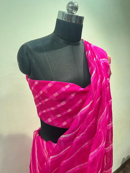 Pink Leheriya Kota Saree