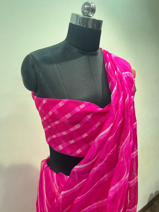 Pink Leheriya Kota Saree