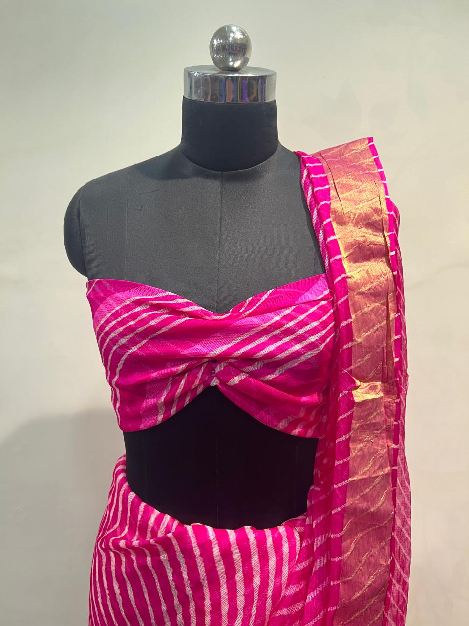 Pink Leheriya Kota Saree