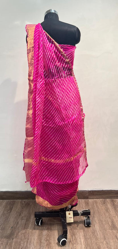 Pink Leheriya Kota Saree