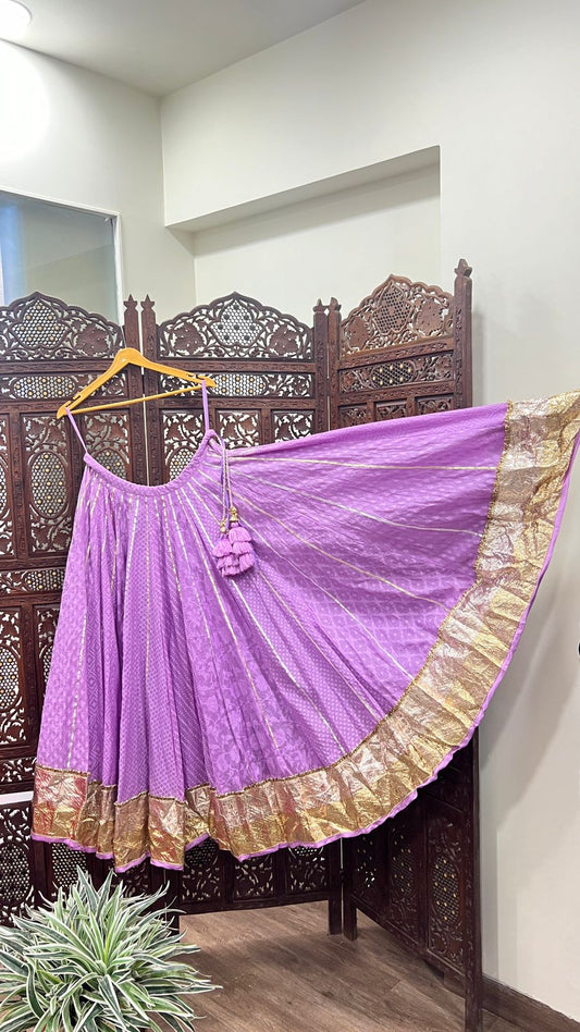 Lilac Jacquard Skirt