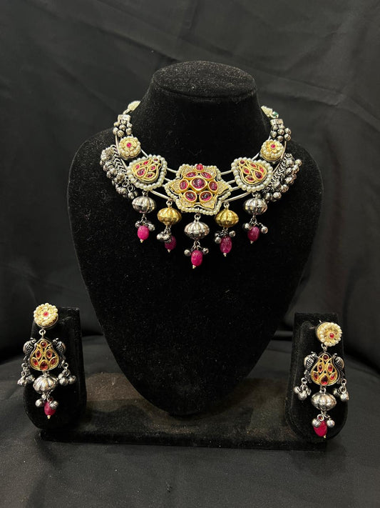 Oxidised Choker Set