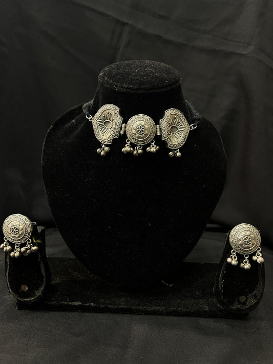 Oxidised Choker Set