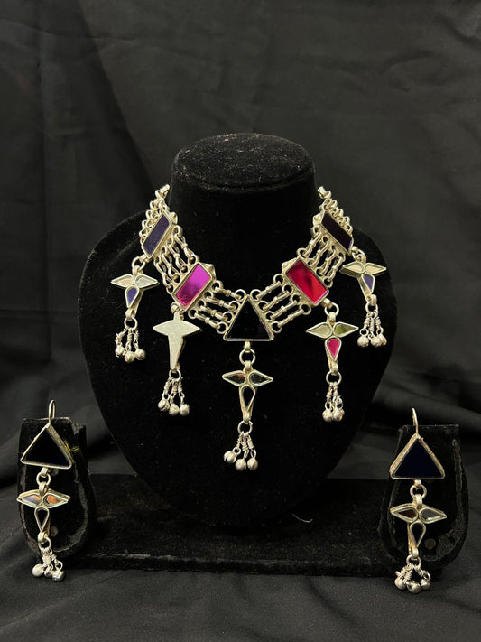Oxidised Chained Necklace