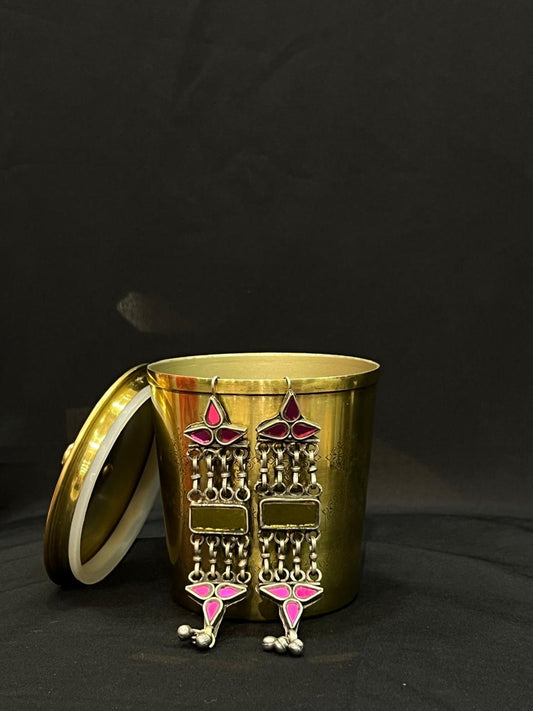 Two- tier Oxidised Earring