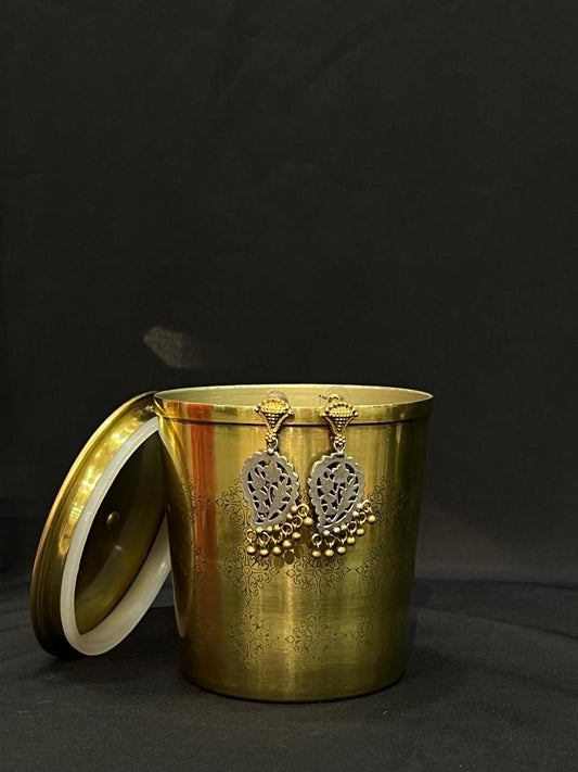 Oxidised Leaf Shaped Earring
