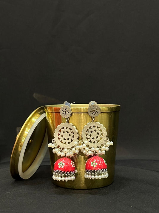 Oxidised Single Colour Jhumka