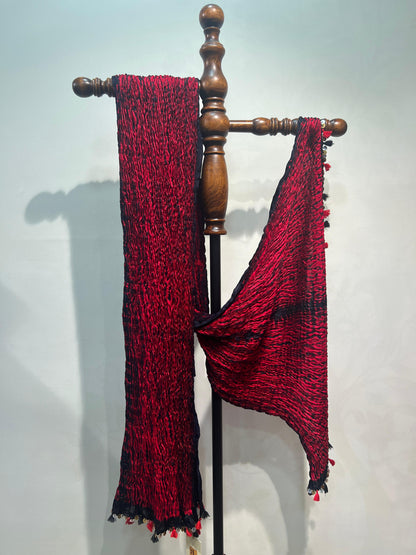 Red and Black Dupatta