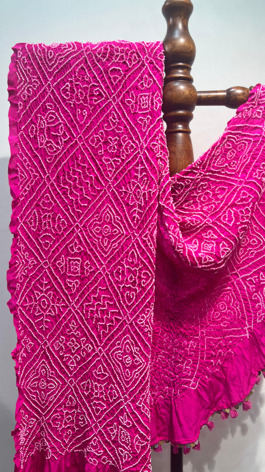 Pink Bandhani Dupatta