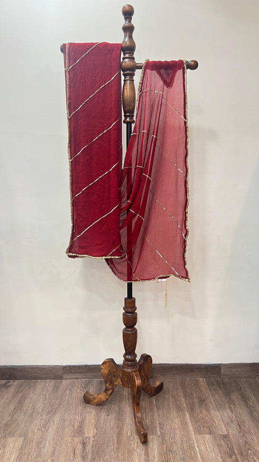 Maroon Chiffon Dupatta