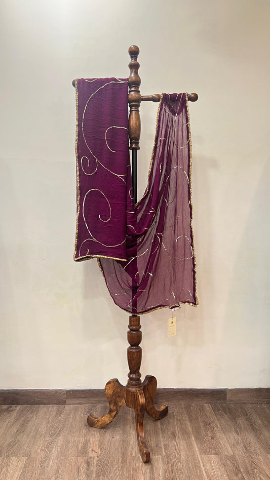 Wine Chiffon Dupatta