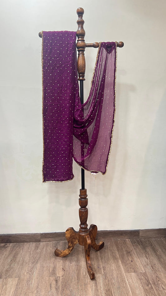 Wine Chiffon Dupatta