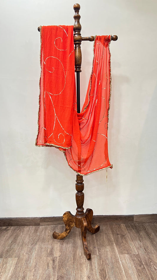 Orange Chiffon Dupatta