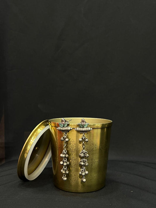 Oxidised ghungroo earring