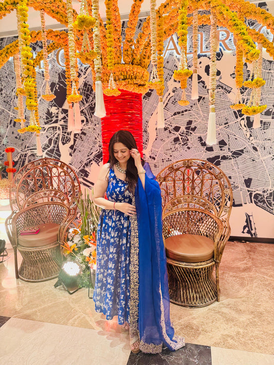 Blue Anarkali Set