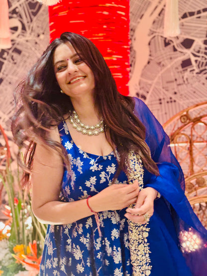 Blue Anarkali Set