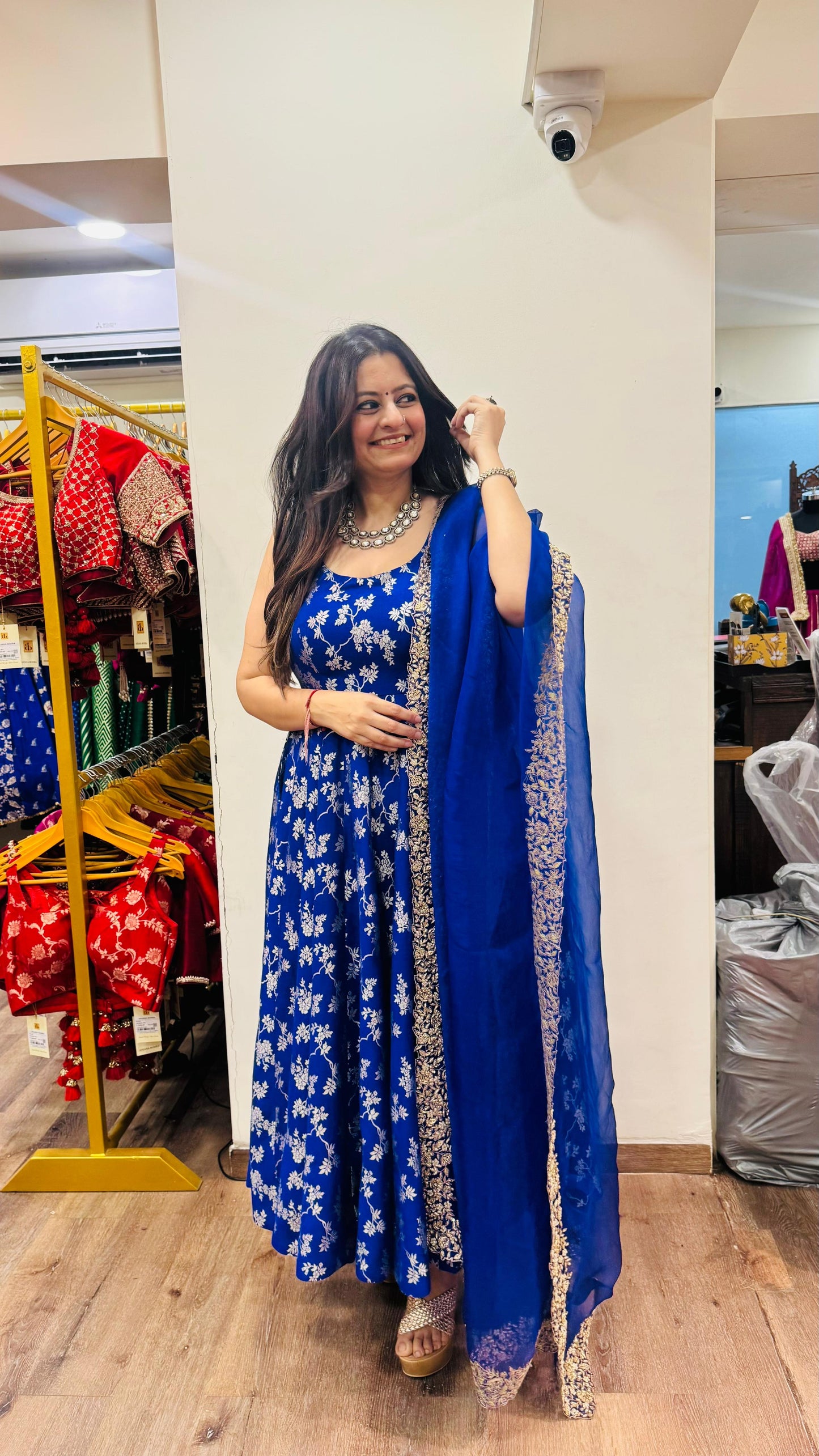 Blue Anarkali Set