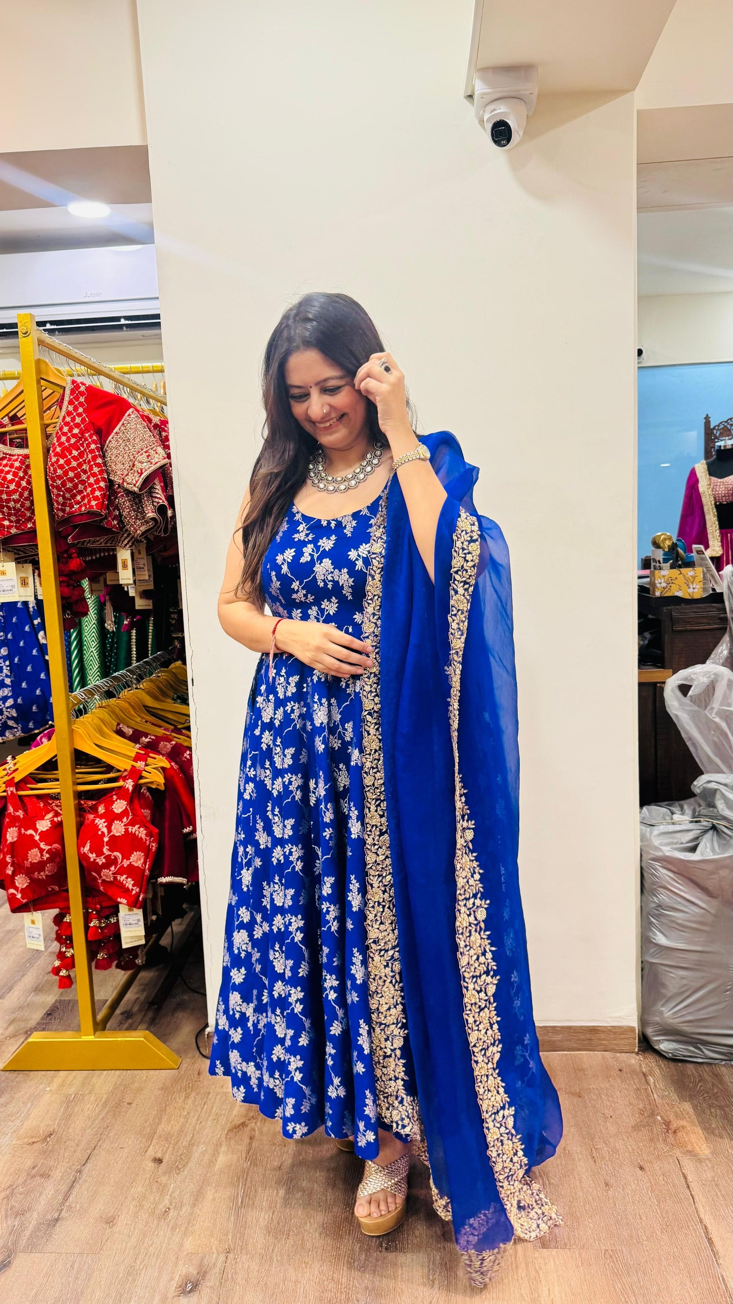 Blue Anarkali Set
