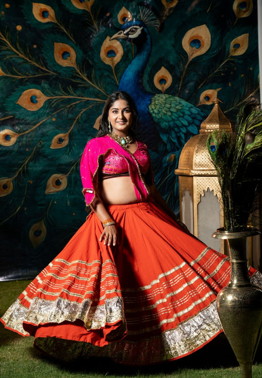 Rust Gradation Lehenga Set