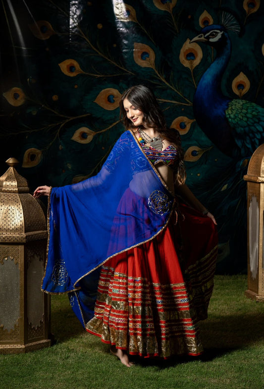 Rust Gradation Lehenga Set