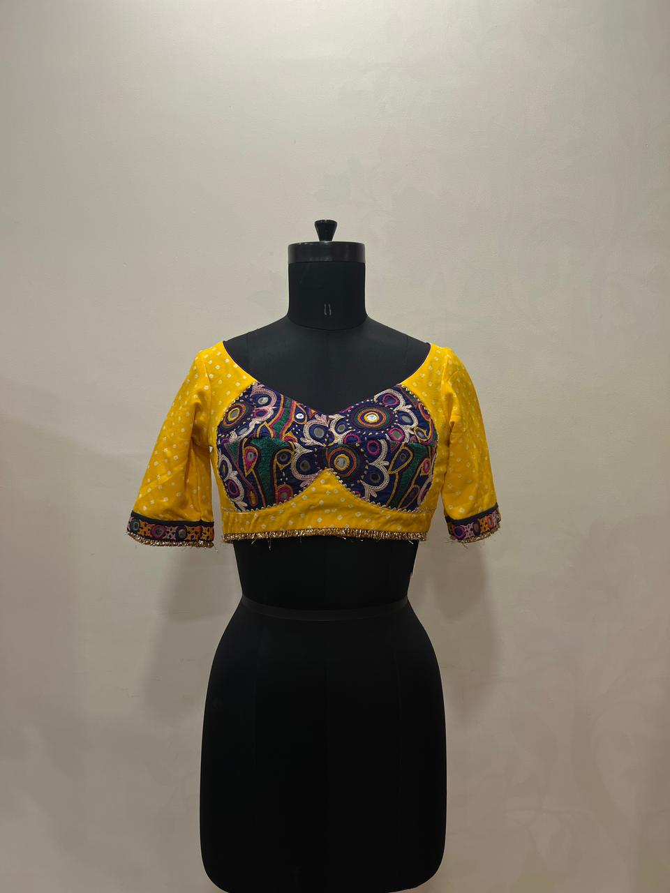 Yellow Bandhani Blouse