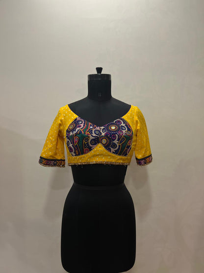 Yellow Bandhani Blouse