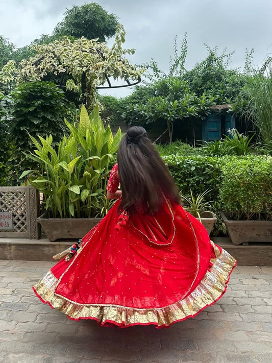 Red Cotton Skirt