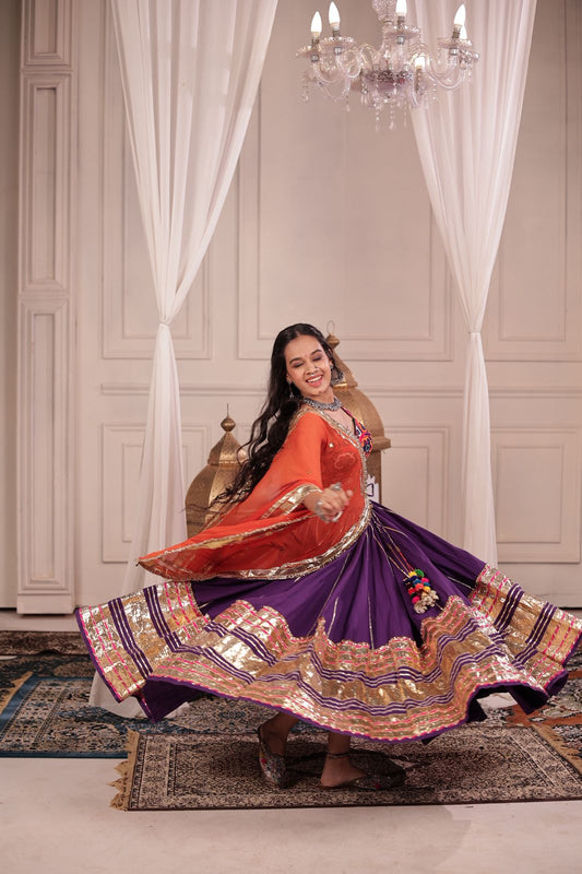 Purple Leheriya Skirt