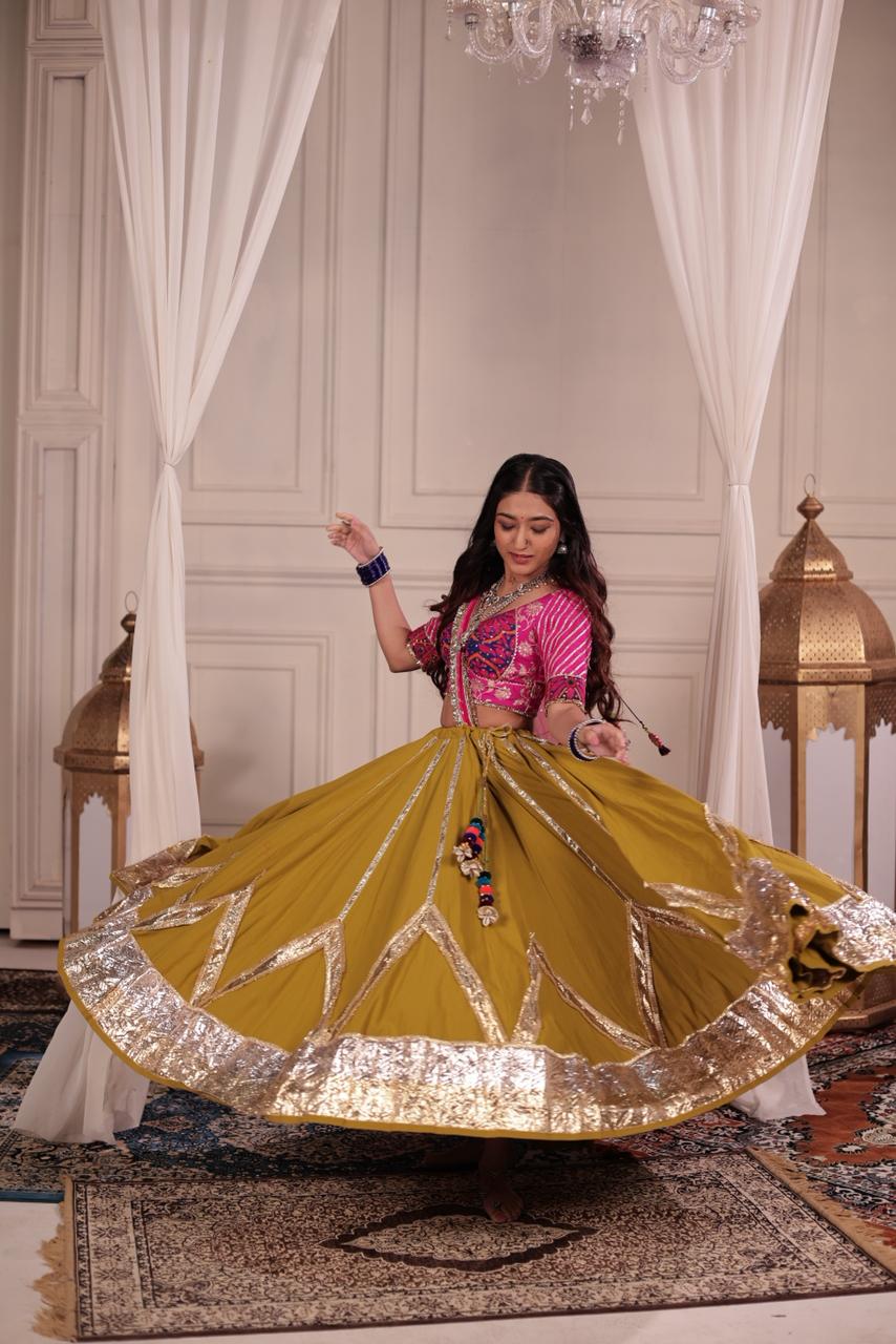 Mustard Green Cotton Skirt