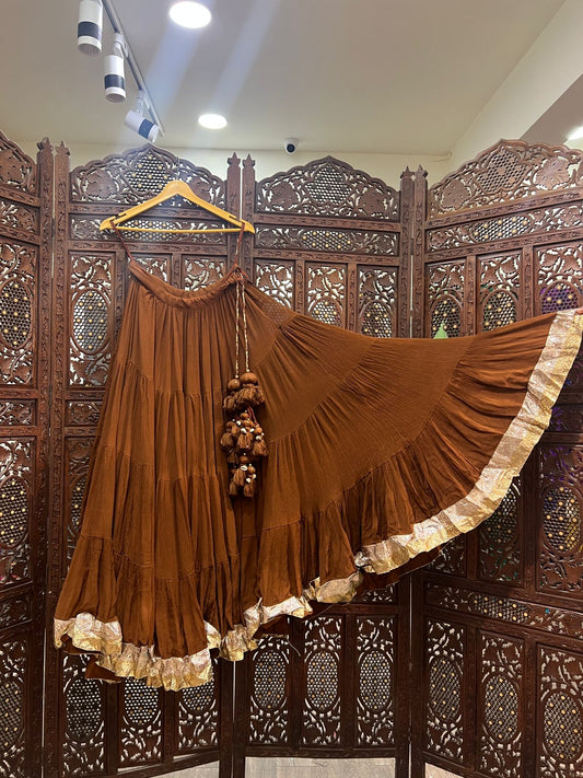 Brown Flared Skirt
