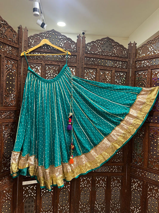 Firozi Bandhani Skirt
