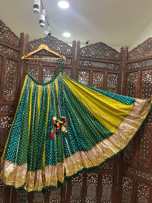 Multi  Bandhani Skirt