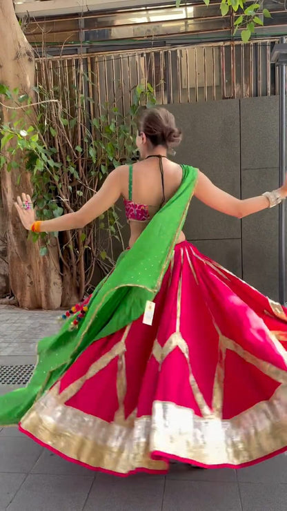 Pink Cotton Lehenga Set