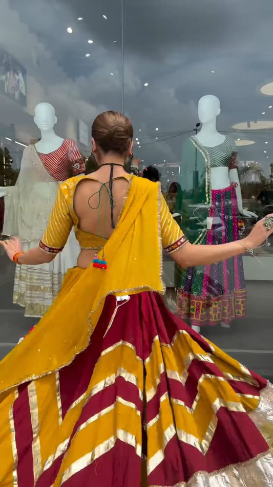 Maroon Cotton Lehenga Set