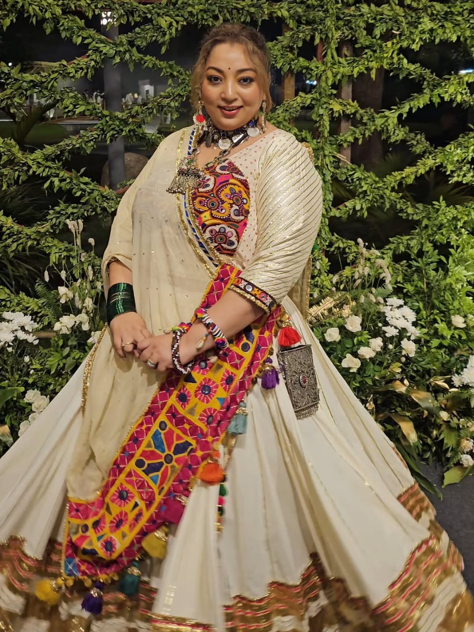 White Leheriya Lehenga Set