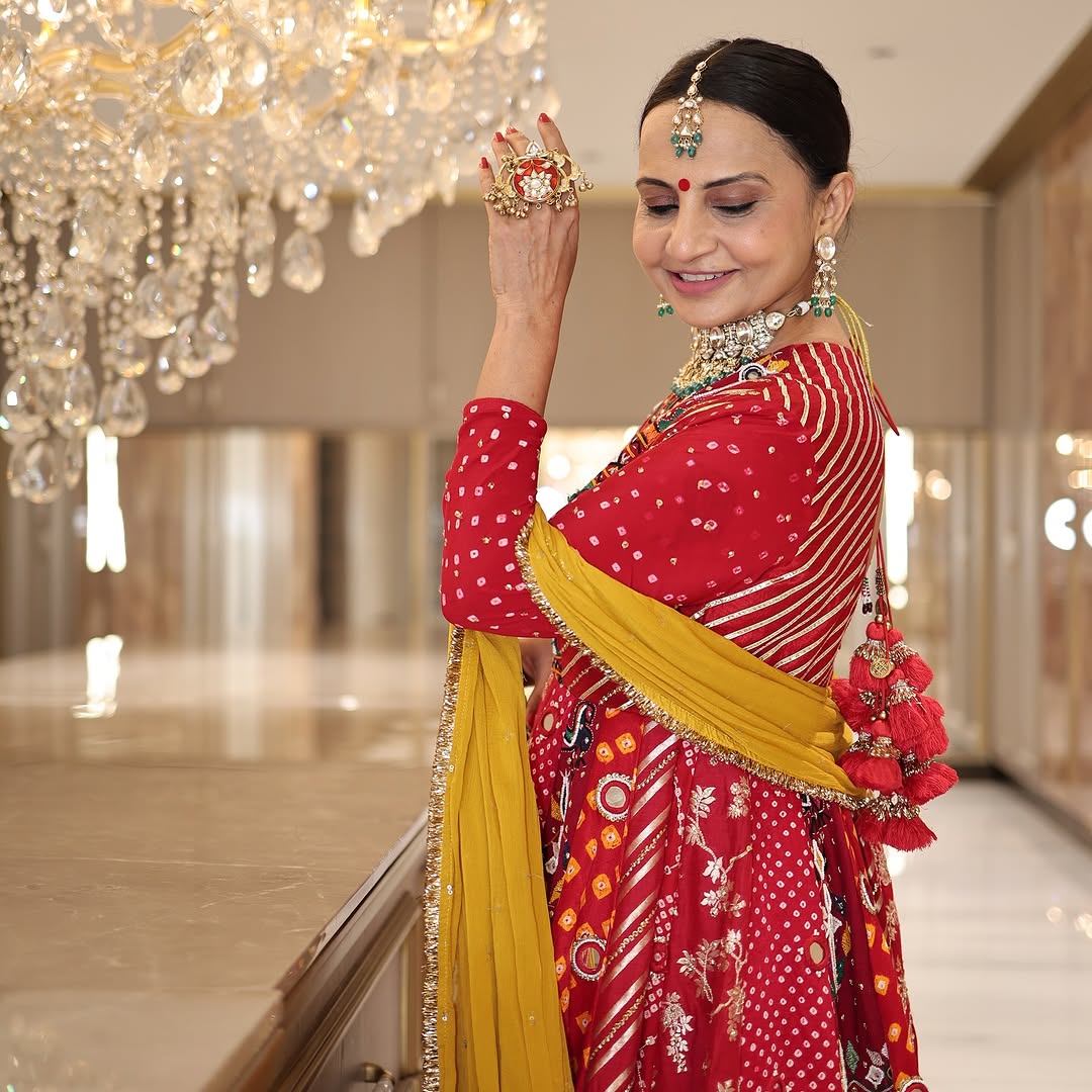 Red Anarkali Lehenga Set